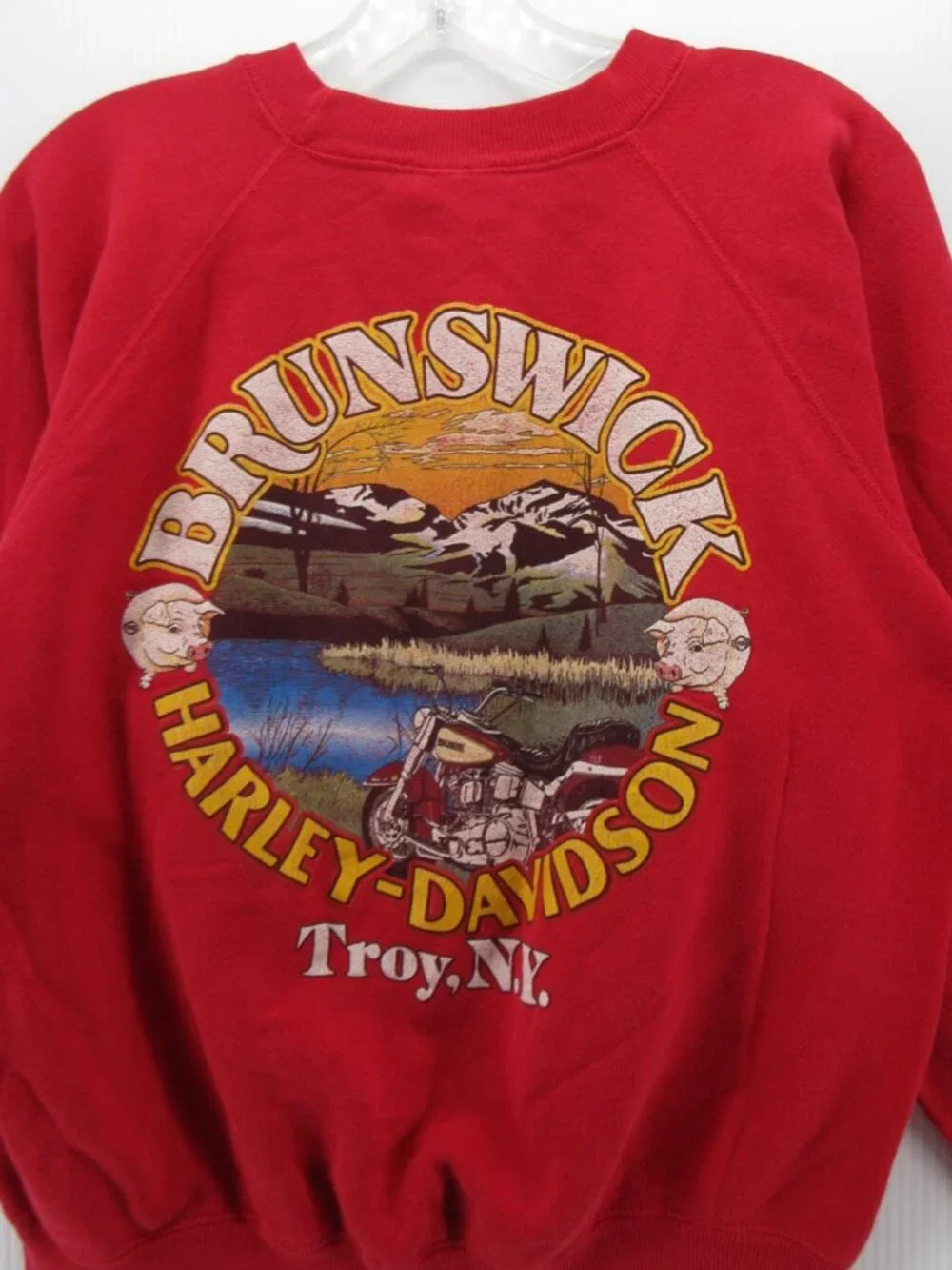 VGT Harley Davidson Sweatshirt Large Eagle 80s Moto Double Sided Boxy * - Picture 7 of 10